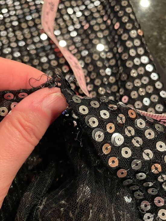 XOXO Women's L Sequin Racerback Mini Dress Silver & Black Sleeveless - Picture 4 of 10